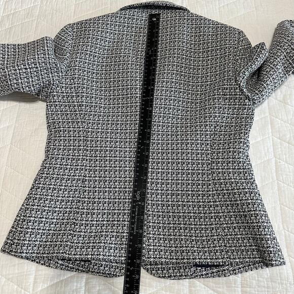 Le Suit Women's Vintage 90s Tweed Navy White Size 4 Classic Button - Picture 9 of 9
